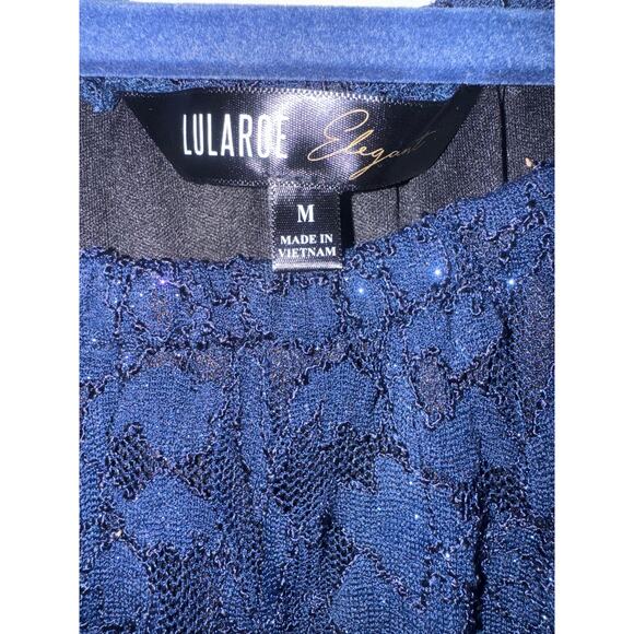 Lularoe NWT Elegant Blue Sequin Dress /Waistband Med. - Picture 4 of 6
